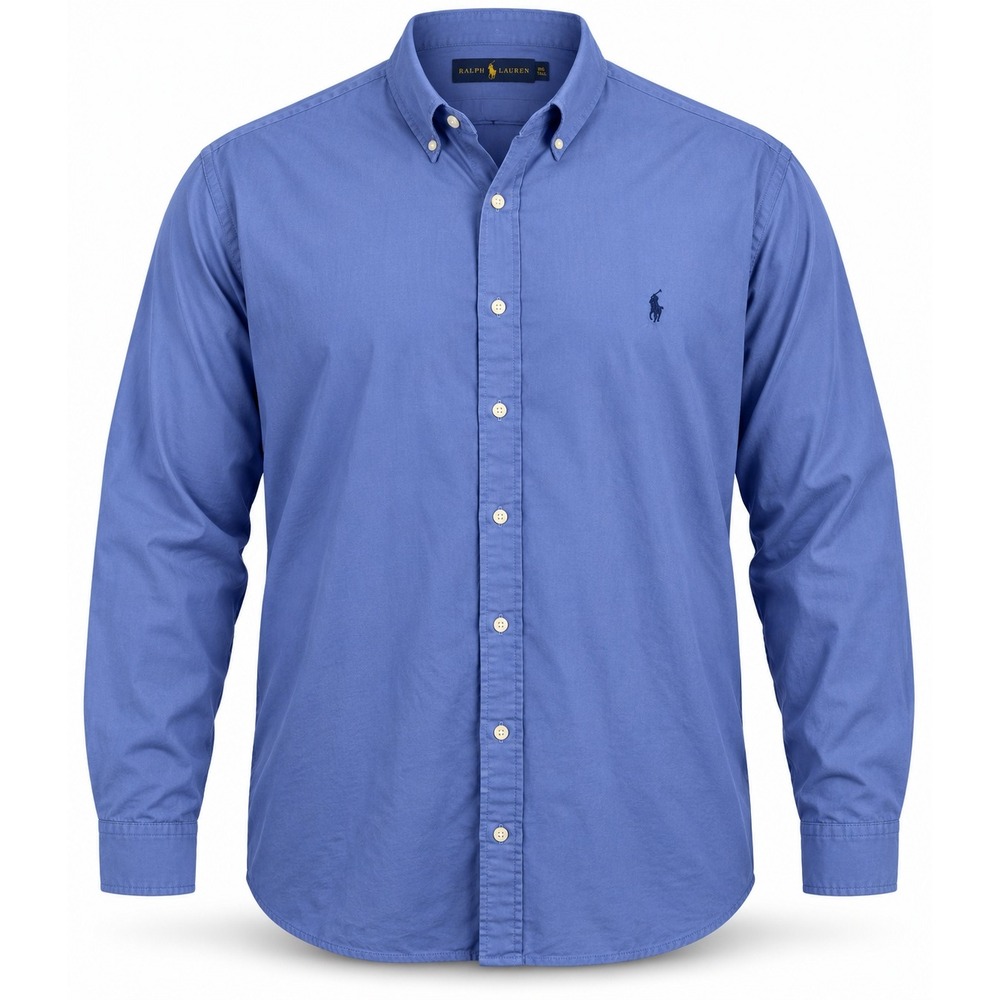 Ralph Lauren Shirt Mens 4XB Blue Cotton Long Sleeve Button Down Pony Logo